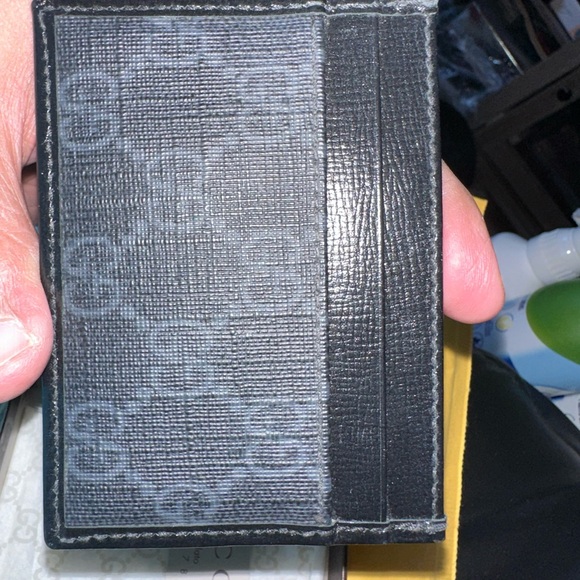 GUCCI 'Black GG Logo' Authentic Leather Canvas Monogram Card Case Wallet **NIB** - Picture 8 of 16